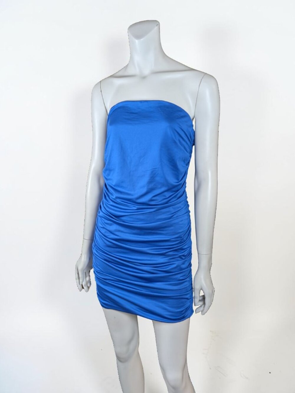 NWT Lulus Blue Strapless Ruched Bodycon Mini Dress Size Large